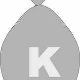 Balónek písmeno K stříbrné